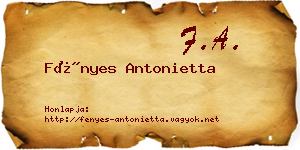 Fényes Antonietta névjegykártya
